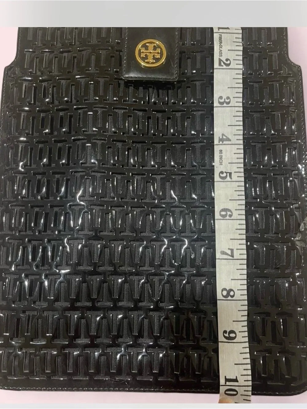 Like New ~ Tory Burch Black Quilted Logo iPad Case